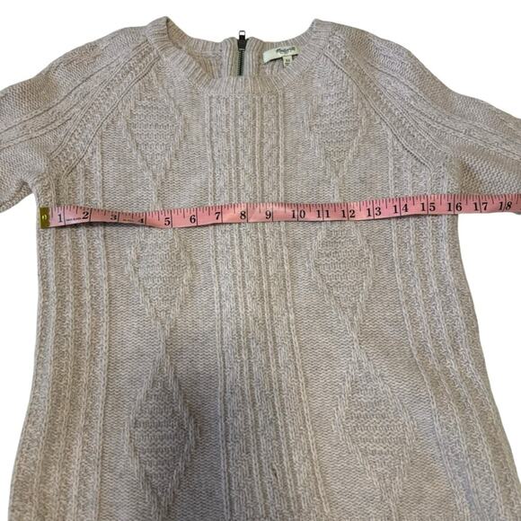 Madewell Palisade Cable Knit Back Zipper Merino Wool Sweater - Picture 7 of 8